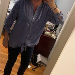 Ann Taylor Stripes L Blouse